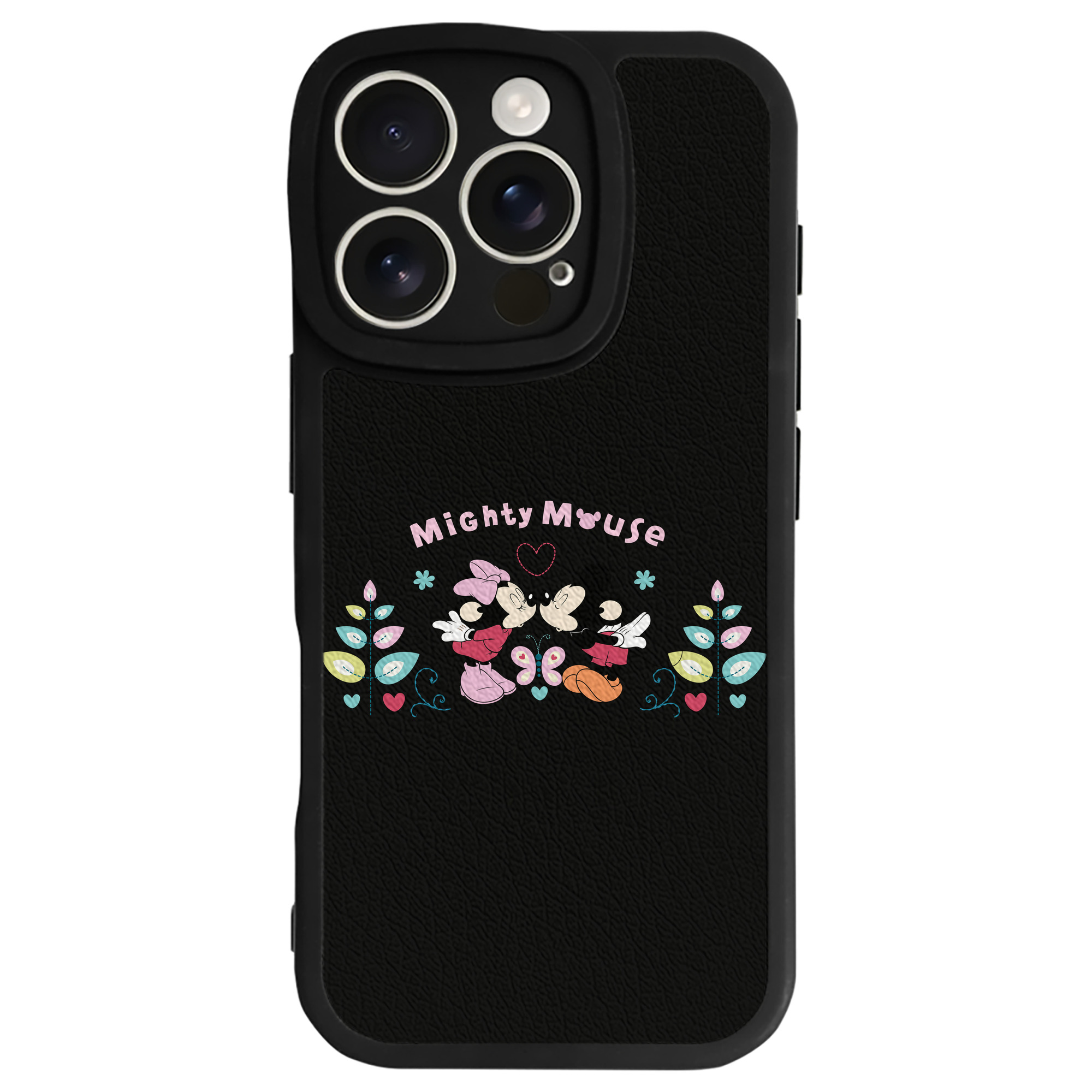 （画像用） ミッキーマウス Mickey Mouse 【iPhone 16シリーズ対応】シリコンスマホケース（レザー調） 材質：シリコン